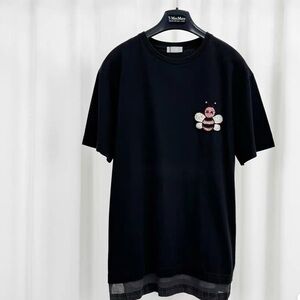 🚩steal authentic Dior Black Tee with Embroidered Bee